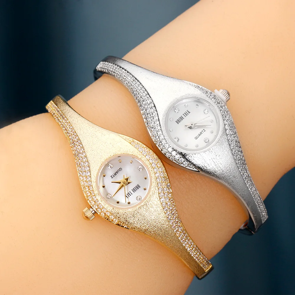 

Cubic Zircon Elements Austrian Crystal Watch Bracelet For Wedding Party Lovers Gift Wholesale Wrist Watch Bangle Fashion Jewelry