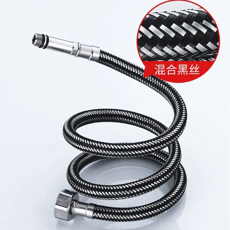 Plumbing Hose G1/2'' Stainless Steel Nylon Braided Tube Pipe Hose Silicone Plumbing Thermoresistant Tap Basin Faucet Sink Kitchen Bathroom