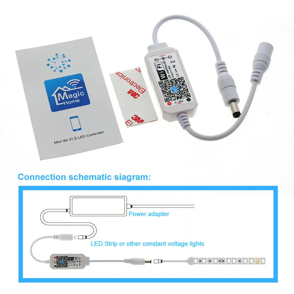 Magic Home WiFi Led Dimmer Controller Wireless Remote Controller DC12V 24V 5050 5630 3528 Single Color Strip For Alexa Google