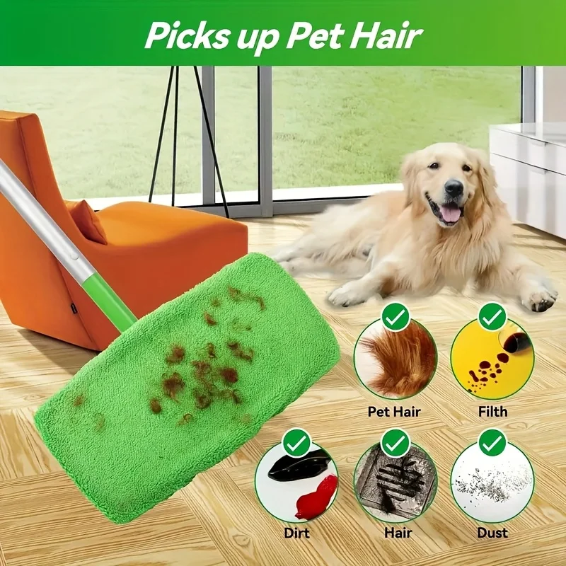 Reusable Ultra-fine Fiber Mop Pads, Excellent Water Absorption, Strong Adhesion Replacement Cleaning Pads Compatible with Most S 1
