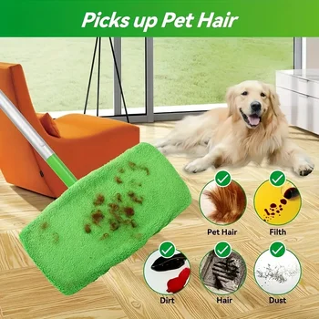 Reusable Ultra-fine Fiber Mop Pads, Excellent Water Absorption, Strong Adhesion Replacement Cleaning Pads Compatible with Most S 1
