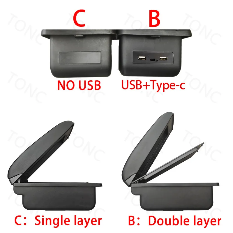 푸조 2008 팔걸이 푸조 208 자동차 팔걸이 상자 2019 2020 2021 개조 부품 인테리어 세부 정보 보관함 액세서리