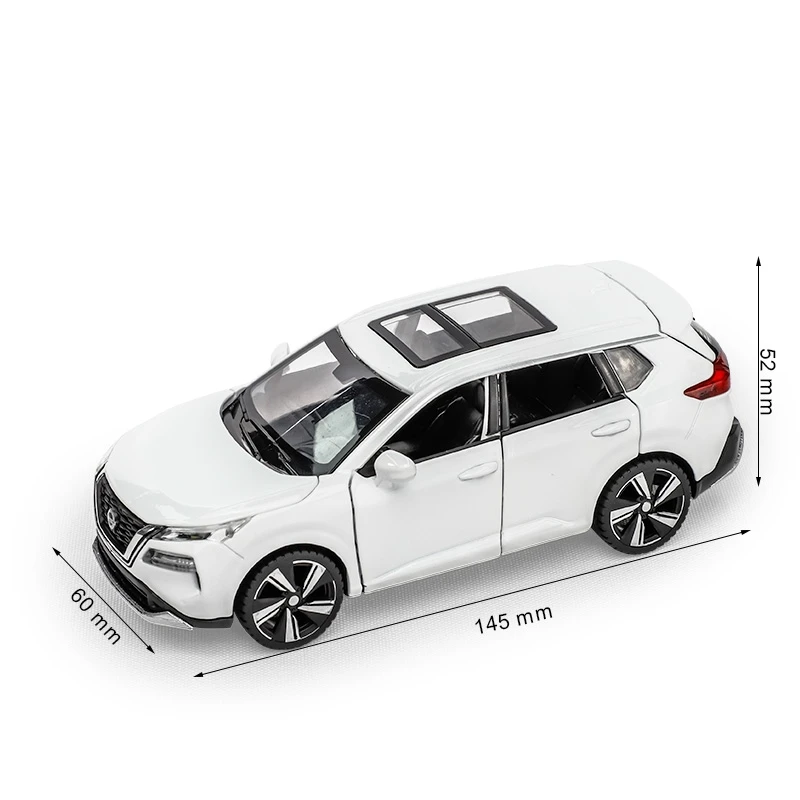 1/32 Nissan X-Trail SUV Miniature Diecast Toy Car Model Sound & Light Doors Openable Educational Collection Gift For Boy Kid 6