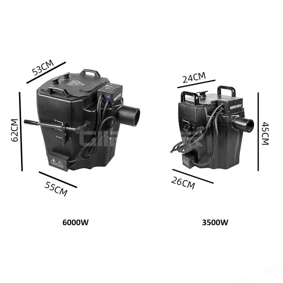 6000w Dry Ice Machine Stage Effect 3500w Dry Ice Fog Machine Low Lying Fog Machine Nozzle Skate FlycaseWedding Events Stage Show 3