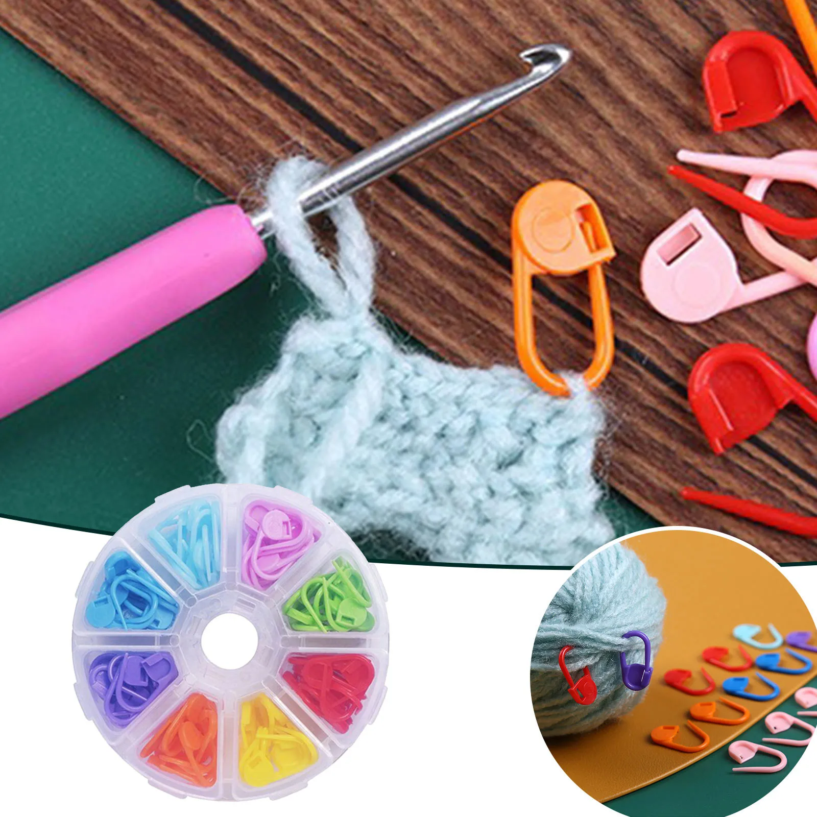 Knitting Supplies 104pcs Knitting Counter Crochet Locking Markers Needle Clip Pin For Diy Sweater Scarf With 8 Grid Pack Knitting Books For Kids