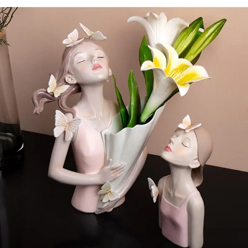 

Bow Girl Decoration Living Room Porch Decoration Gift Dining Table Vase Creative Furnishings Simple Home Decoration Accessories