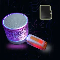 A9 Mini Portable Speaker Bluetooth Wireless Car Audio Dazzling Crack LED Lights 3