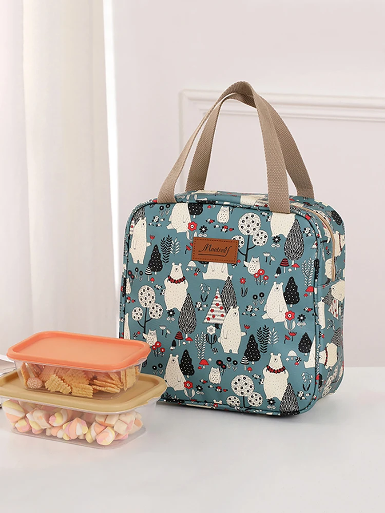 Modische, große Kapazität, Aluminiumfolie, verdickte Hand-Lunch-Tasche, tägliches Tragen, Wärmeerhaltung, Schloss, frische Lunchbox, Lunch-Tasche – Detail 7