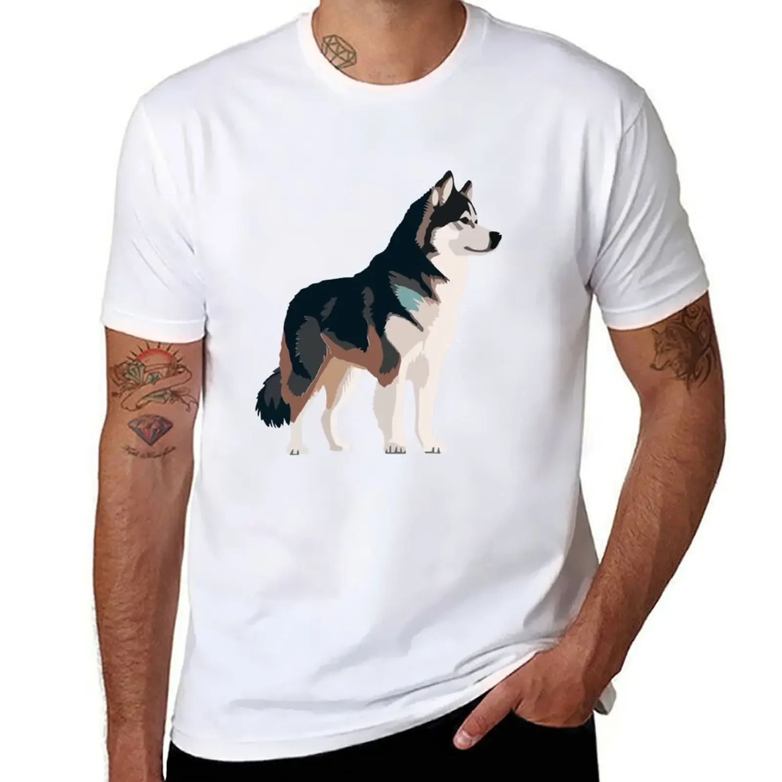 Maglietta Dell'Alaska Malamute Sweat Abbigliamento Estetico Taglie Forti Camicia Da Allenamento Da Uomo