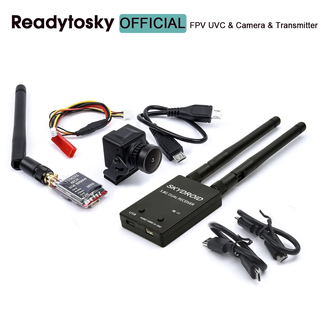 5.8G VTX 1.6W / 2.5W Transmitter & Skydroid W/ Antenna FUAV UVC 150CH & FPV 1200TVL Camera For RC Camera Drone
