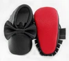 Bowknot Leather Baby Shoes Newborn Boy Girl Shoes Multicolor Toddler Red Soft Sole Anti-slip First Walkers Infant Newborn Moccas 1