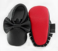 Bowknot Leather Baby Shoes Newborn Boy Girl Shoes Multicolor Toddler Red Soft Sole Anti-slip First Walkers Infant Newborn Moccas 1
