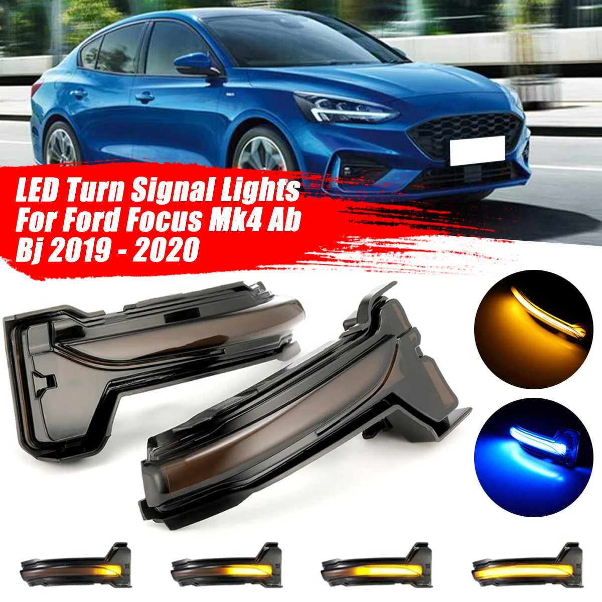 

2PCS Side Mirror Indicator Light LED Rear View Mirror Turn Signal Light For Ford Focus Mk4 Ab Bj 2019-2020 Left and Right