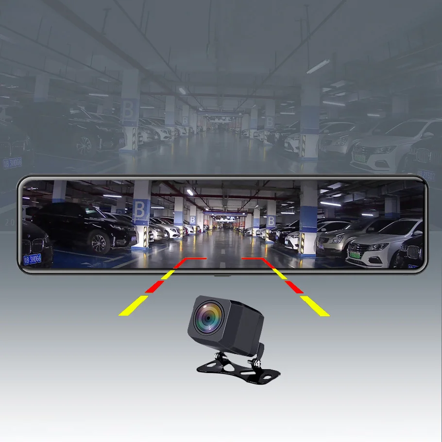 Car Dash Cam Car DVR Rear View Mirror Recorder 4K Video 12 Inch Dash Cam WIFI GPS Track Sony IMX415 Ultra HD 3840*2160P Camera for Phone App