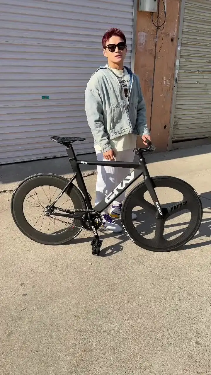 カーボンファイバーバイクフレーム,700c,3スポークシングル