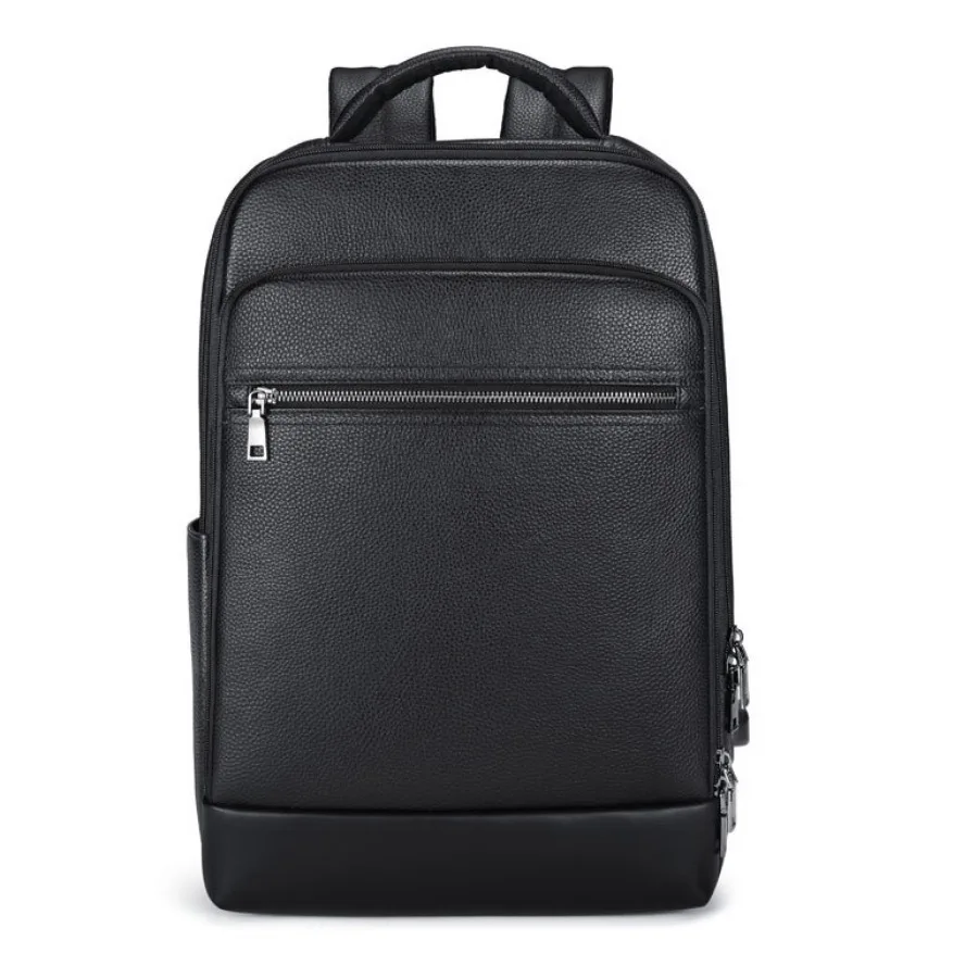 

Men Genuine Leather Big Backpacks Multi Pockets Schoolbag Boy Rucksack USB Charging Bag Business Male 15.6 Inch Laptop Backpack