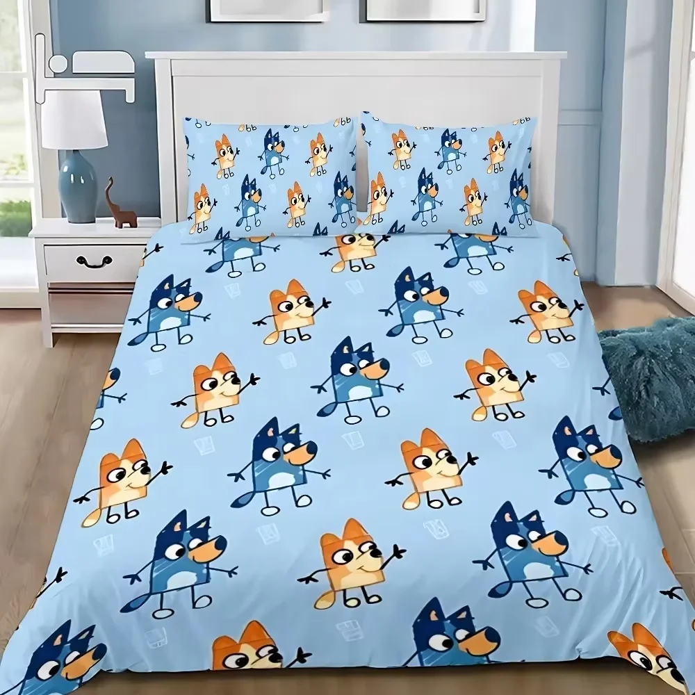 New Design Bluey Duvet Cover & Pillowcase Set – Bandit & Chilli Bedding for Kids & Adults (2/3 PCS, Single/Double) 2
