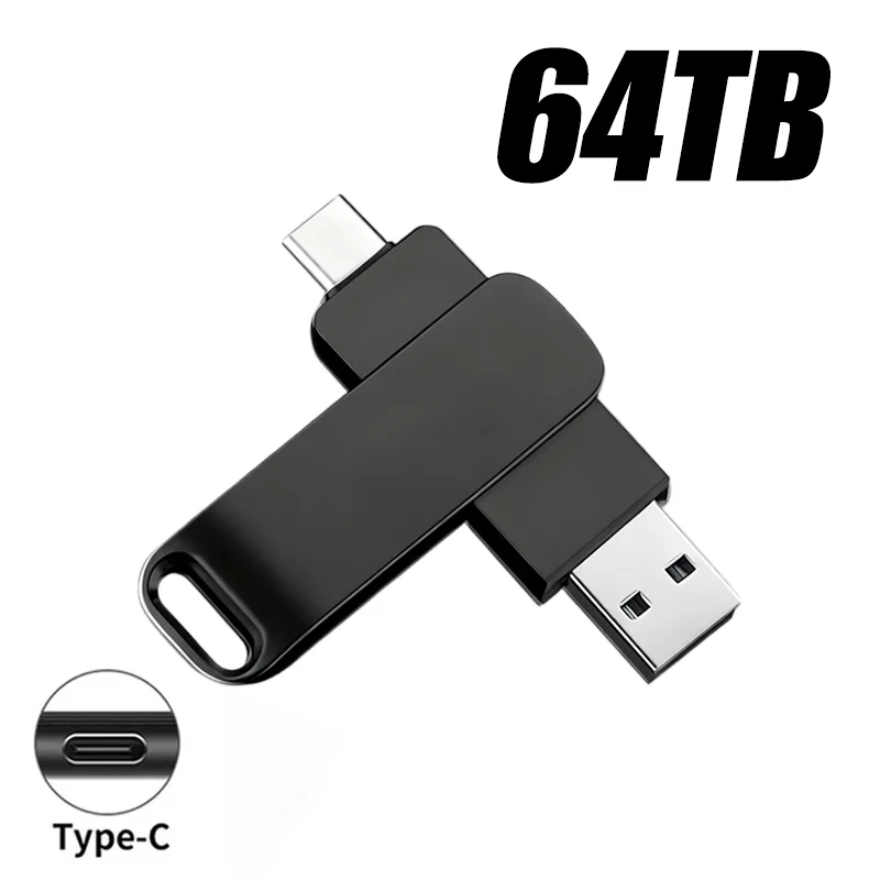 Ultra-Speed Metal Flash Drive - 64TB USB 3.2 Waterproof Type-C Pen Drive