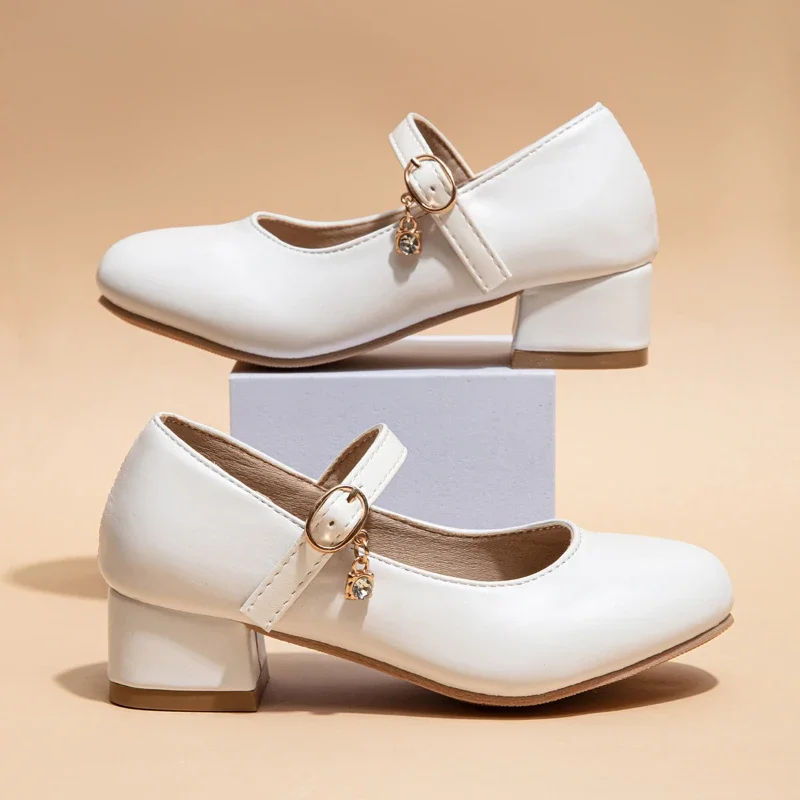 Fashion Girl Princess Shoes Comfor Kids Leather Shoes Anti Slip Girls' Shoes Soft Soled Child Shoe Simple Girls Leather Shoe 5