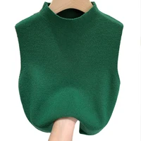 Women's Vest Tank Top Solid Color Knitted Tees T-Shirt Top Cropped Top Camisole Sweater Half-turtleneck Spring Autumn Sleeveless 1