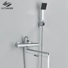 Thermostatic Shower Set Black/Chrome Brass Wall Mounted Bathroom Shower Thermostat Mixer Valve Handle Spray Bathroom Accessories 1