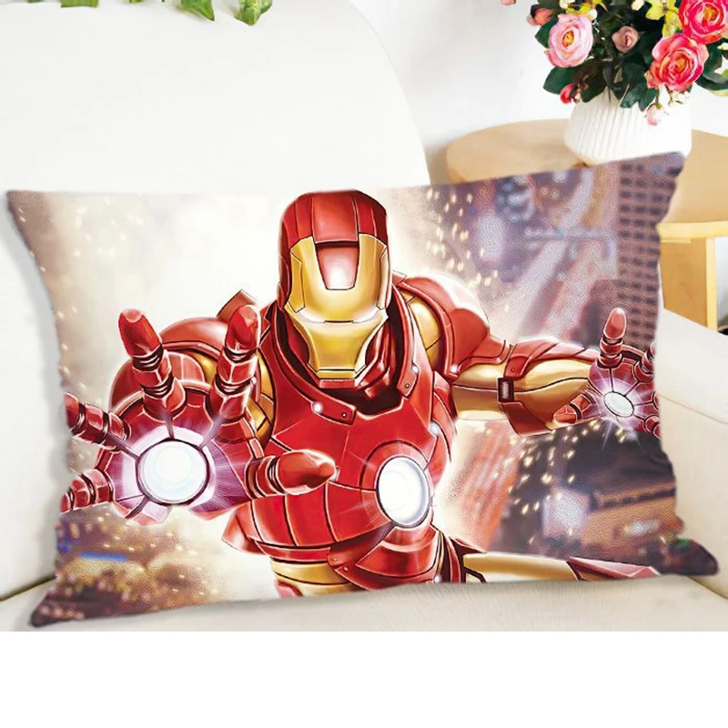 Superhero Iron Man printed Pillowcase Home Bedroom Room decoration Bed Sleeping Pillowcase Sofa Cushion Cover 40x60 50x70cm 4