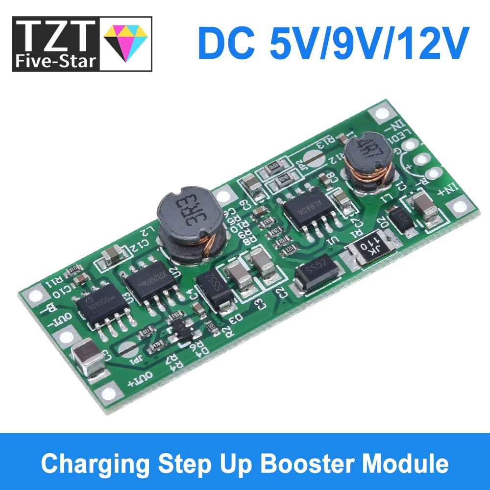 Dc 5v 9v 12v Charging Step Up Booster Module For 18650 Lithium Battery