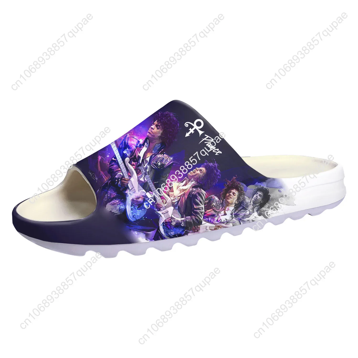 Prince Rogers Nelson Purple Rain Singer Soft Sole Sllipers Home Clogs Men Women Teenager Custom Made Sandals Water Shit  Step in