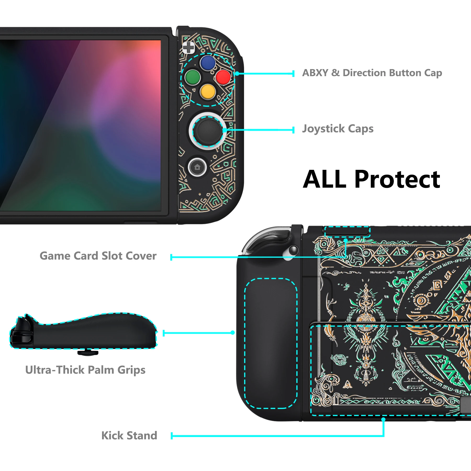 PlayVital-ZealProtect estojo protetor macio para Nintendo Switch,