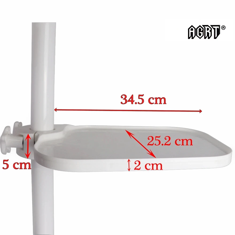 

Dental Chair Scaler Tray 45/50mm Universal Plastic Rotatable Plate Post Mounted Dentistry Chair Accessories square Tray Table