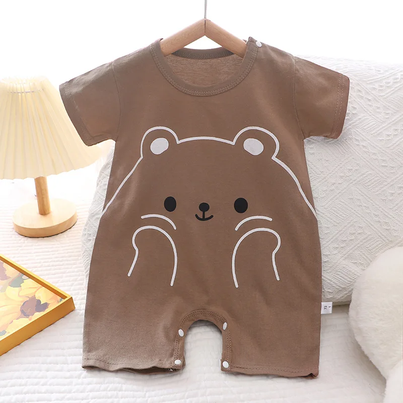 Summer cartoon Baby One-piece Clothes Romper Short Sleeve Climb Clothing Newborn Jumpsuits Toddler Girl boy Onesie 4