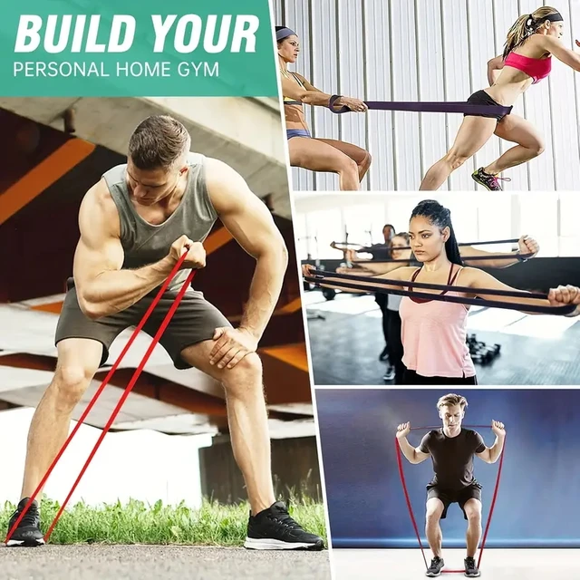 5-piece door anchor resistance band - heavy-duty, stackable tension band, suitable for full body exercise, stretching, and muscl 5