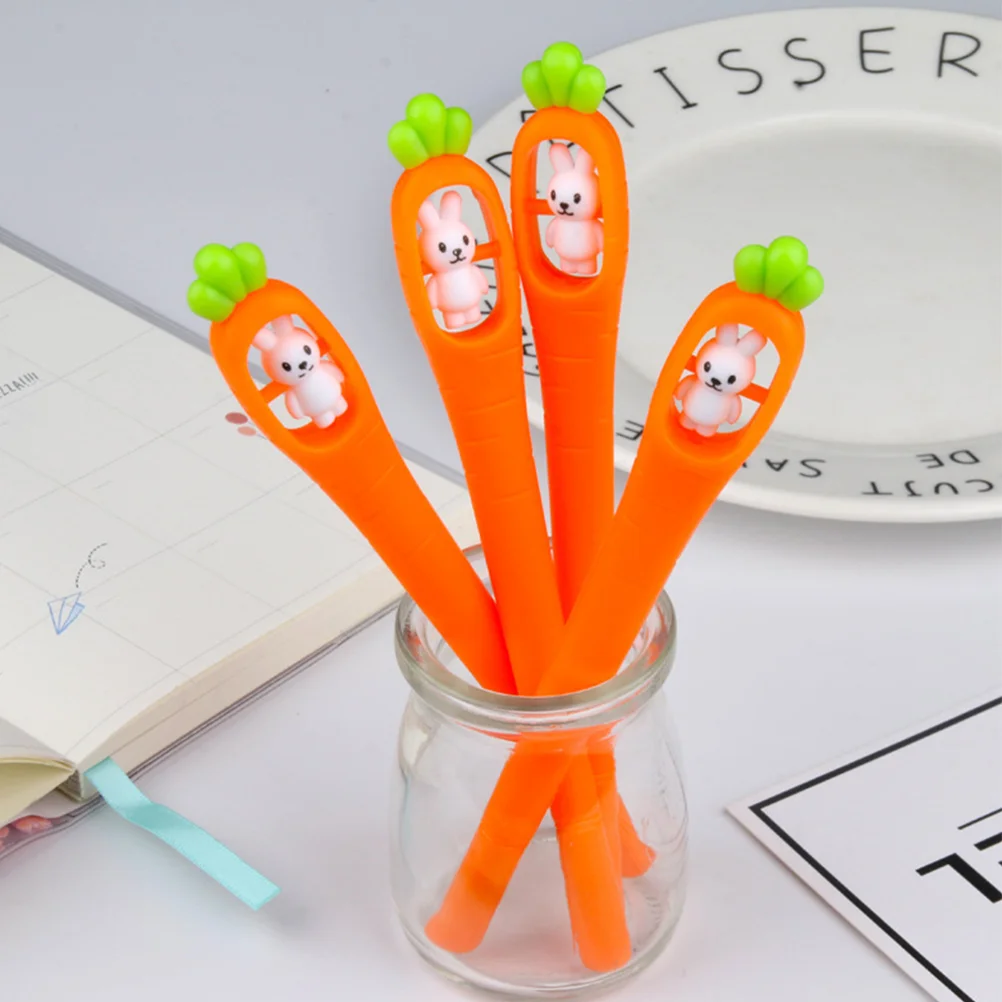 

Carrot Pen Office Sign Pens Silicone for Students Writing Accessories Cartoon Stationery Children Prize Gifts Basket Kids