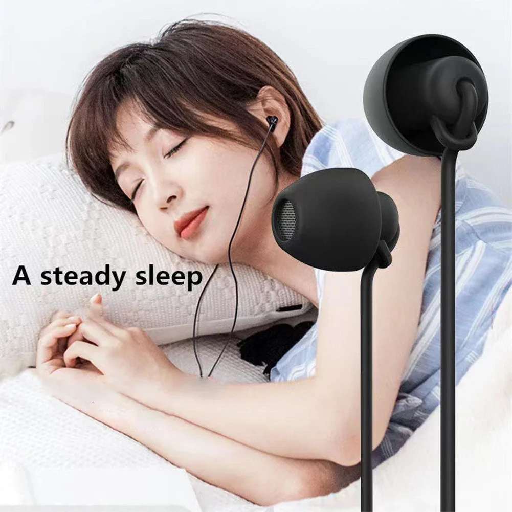 Silicone In-ear 3.5mm/Type-C Jack Wired Earphones Handsfree Sleep Headphones With Cable Earbuds In-line Control Headset With Mic 4