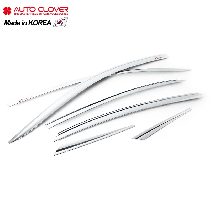 AUTO CLOVER C568 For Hyundai Sonata (LF) Chrome Window Trim Accessories Door Viso Weathershields Wind Rain Guard Shades