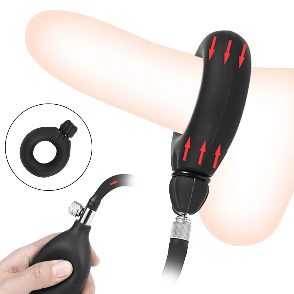 

Penis Ring Inflatable Cock Ring Scrotum Bondage Sex Toys For Men Delay Ejaculation Erection Testis Stretcher Penis Enlarger Ring