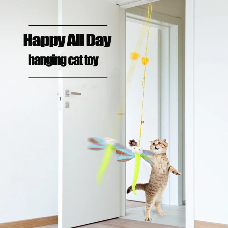 hanging automatic interactive Cat Toy Funny mouse toys Cat Stick with bell Toy for Kitten Playing Teaser Wand Toy Cat Supplies