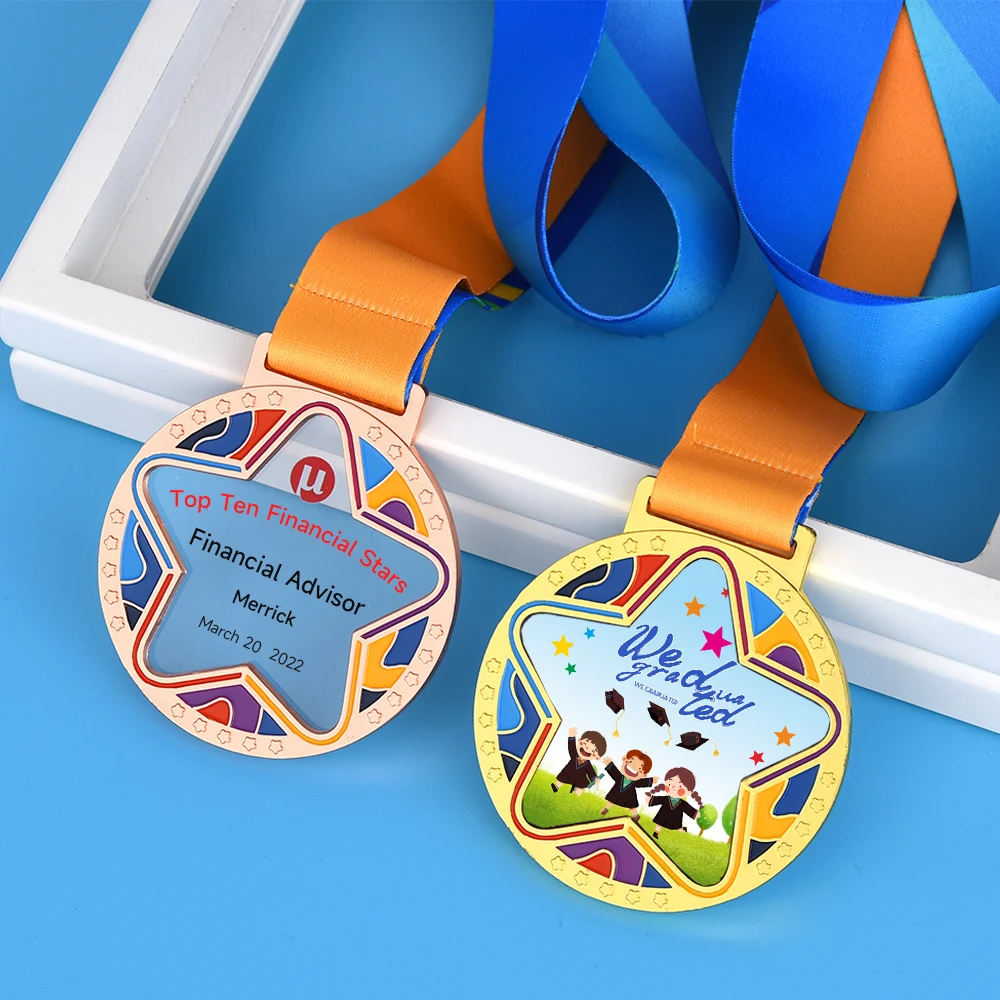 Creative Acrylic Medal Children's Medals Award Transparent Medal School Students Running Sport Games Medals Free Print award medals
