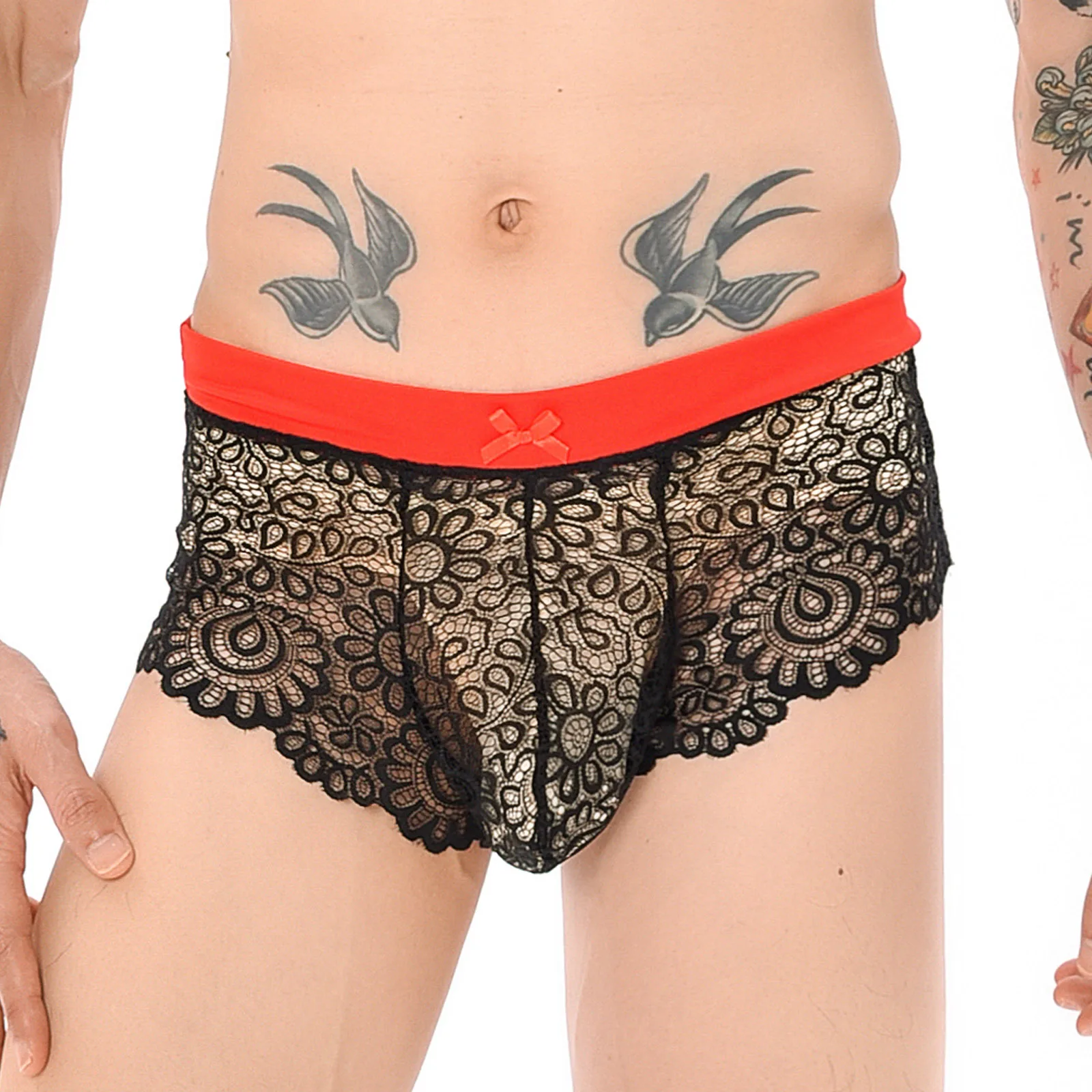 Men Sexy Underwear Men Stretch G String Panties Men Stretch Thong Underwear Lace Mesh Boxers Shorts