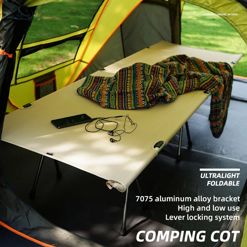 Camping Cot Ultralight Portable Aluminum Alloy High-low Dual-purpose Folding Sleeping Bed for Hiking Fishing Cots Folding Bed