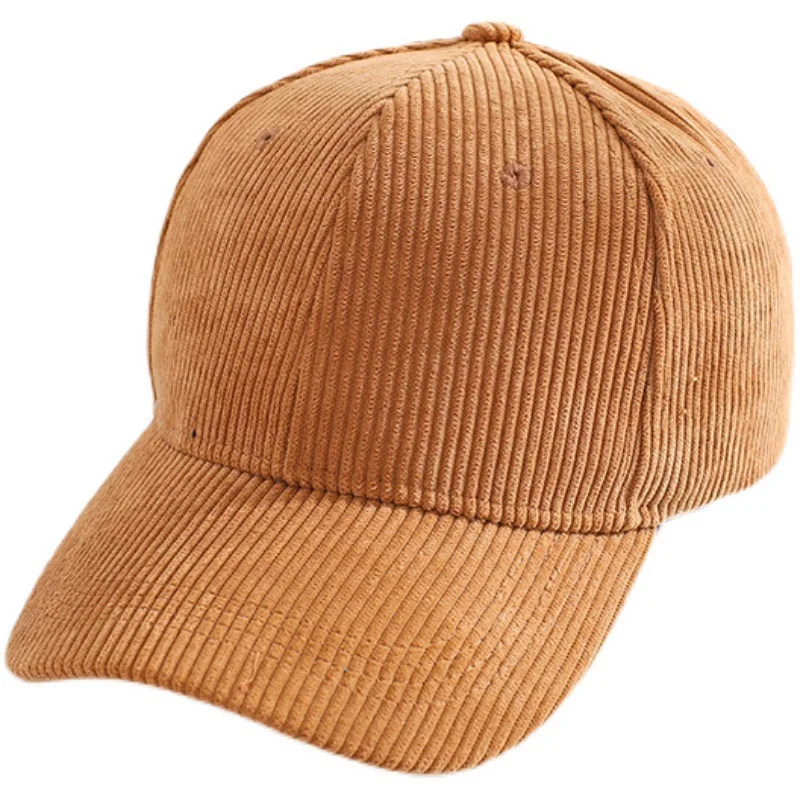 Corduroy Baseball Cap Autumn Women Wild Solid Hats Japanese Vintage Casual Beanie Trendy Student Adjustable Peaked Cap baseball cap