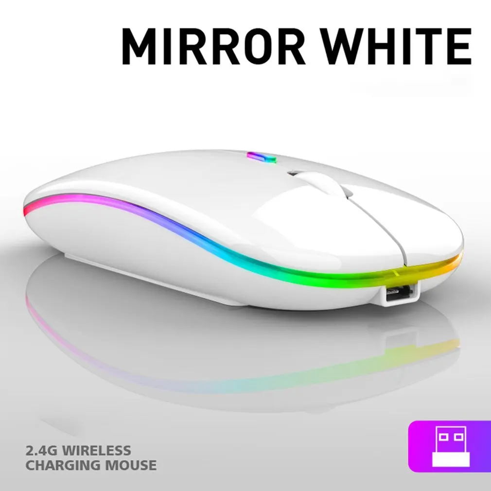 

Wireless Mouse With USB Rechargeable RGB Mouse BT5.2 For Laptop Computer PC Mac-Book Gaming Mouse 2.4GHz 1600DPI Fast shipping