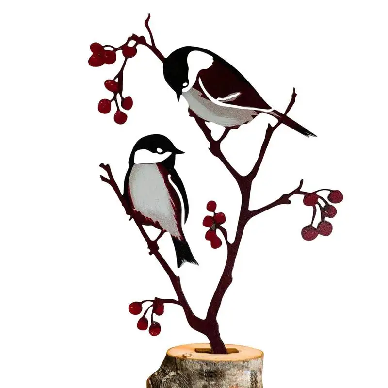 

Bird Garden Stakes Decorative Metal Chickadees Birds Yard Decor Metal Bird Tree Art Garden Backyard Patio Outdoor Decor