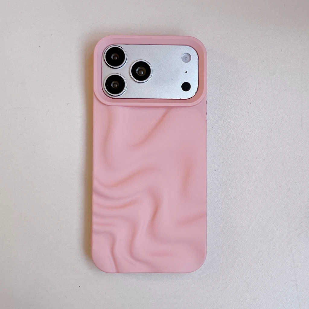 Premium Minimalist Matte 3D Water Ripple Pattern Phone Case