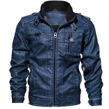 

PU Jacket Mountainskin Men's Leather Coat Autumn Slim Fit Faux Leather Motorcycle Jackets Male Coats Brand Clothing