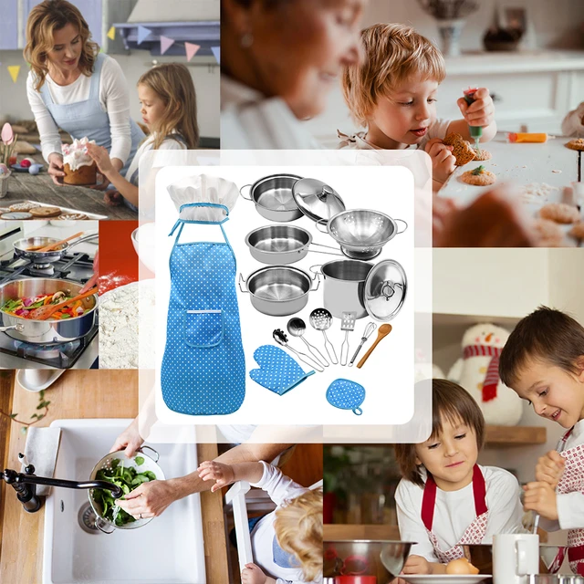 Stainless Steel Funny Kids Simulation Kitchen Toys Cooking Cookware  Children Kitchen Tableware Pretend Role Play Toy for Kids - AliExpress