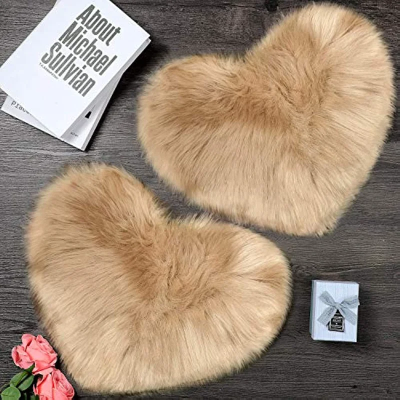 

Children's Pet Plush Heart Carpet Living Room Bedroom Bedside Anti-skid Floor Mat Indoor Doorway Home Decor Outdoor Desk Kitchen