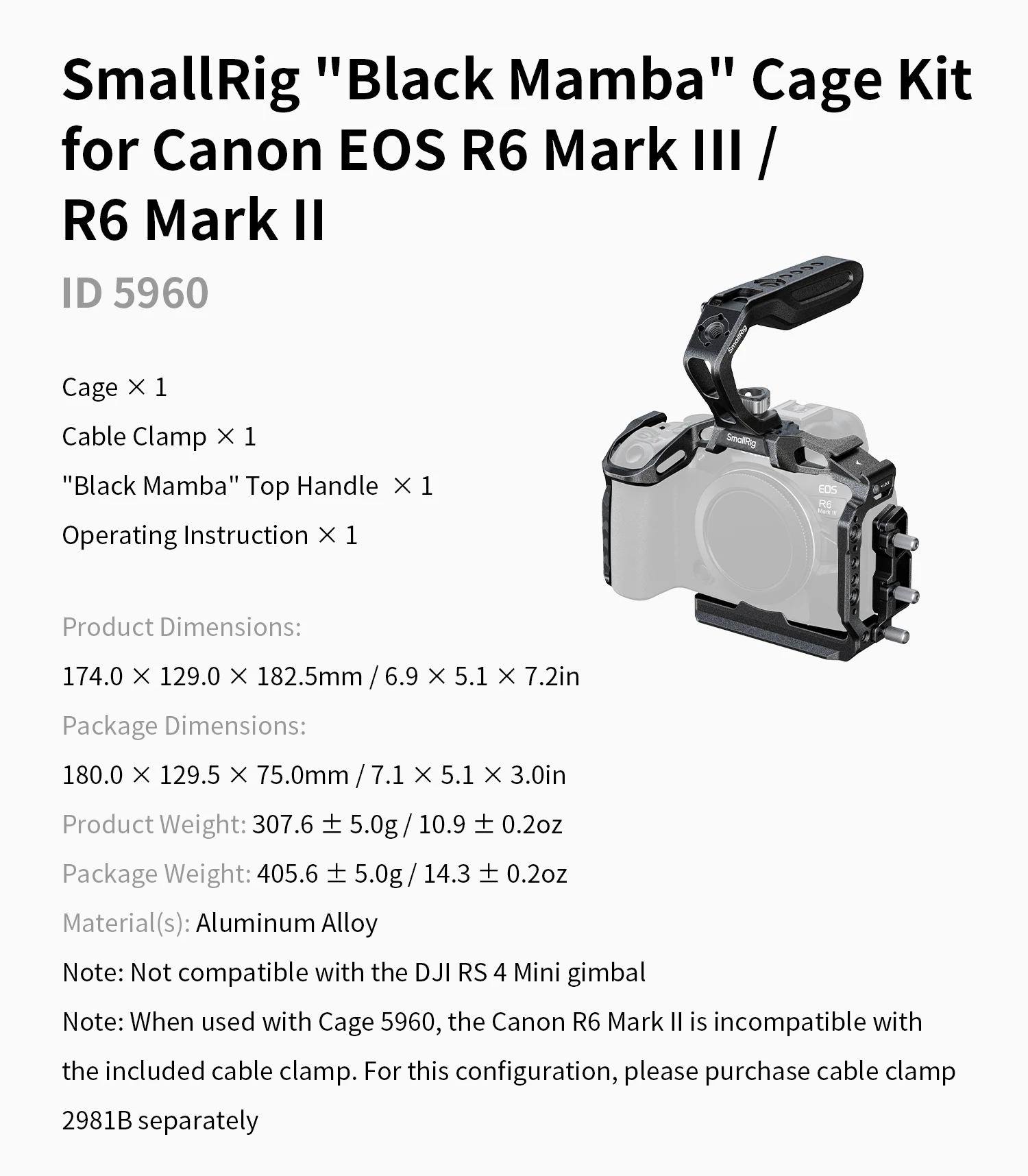 SmallRig R6 Mark III „HawkLock“ Schnellwechselkäfig für Canon EOS R6 Mark III / R6 Mark II, mit Arca-Swiss Schnellwechselplatte – Detail 17