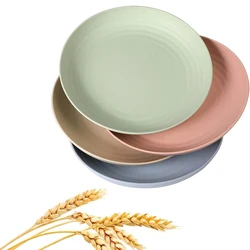 Eco-Friendly Wheat Straw Plates Set - Unbreakable, Reusable, and Safe for Dishwasher & Microwave (4 Pieces) (1 set)