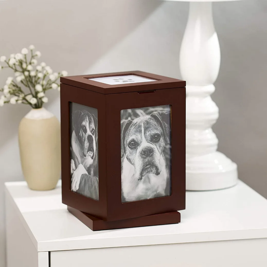 

Wooden Pet Ash Box Cat and Dog Wooden Pet Commemorative Box Thin Style Ash Box